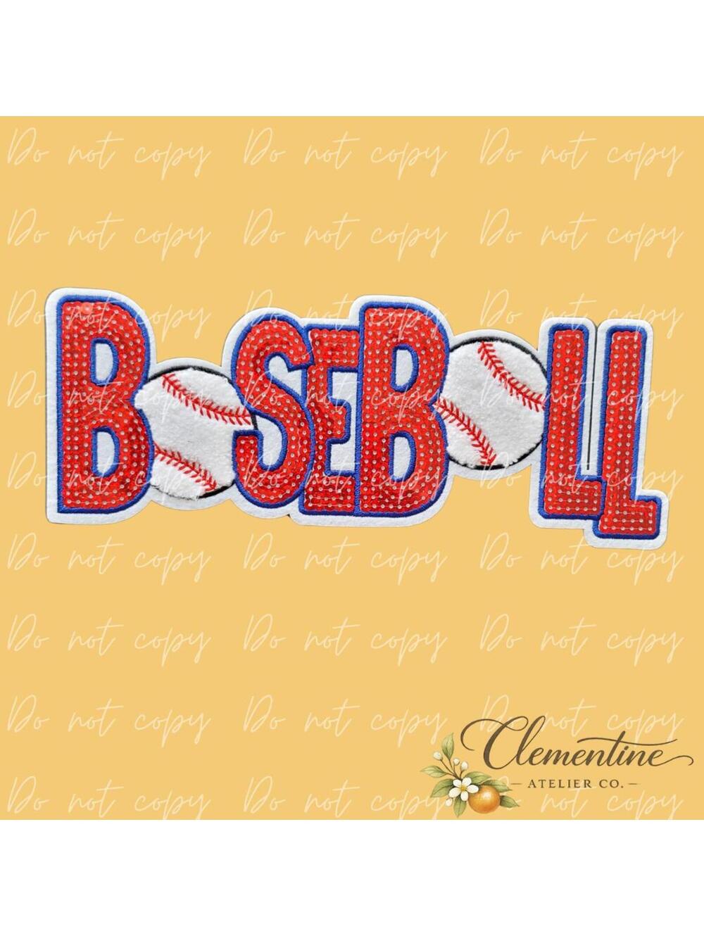 Baseball Sequin & Chenille | Baseball | Iron-on Patch